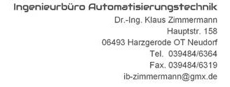 Ingenieurbro Automatisierungstechnik, Dr.-Ing. Klaus Zimmermann